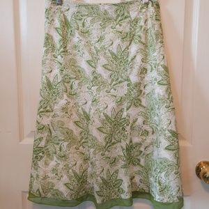 Style and Co. midi green floral print skirt.